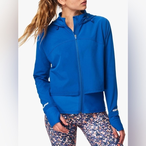 SWEATY BETTY Fast Track Running Jacket royal blue hoodie size S - Picture 1 of 11